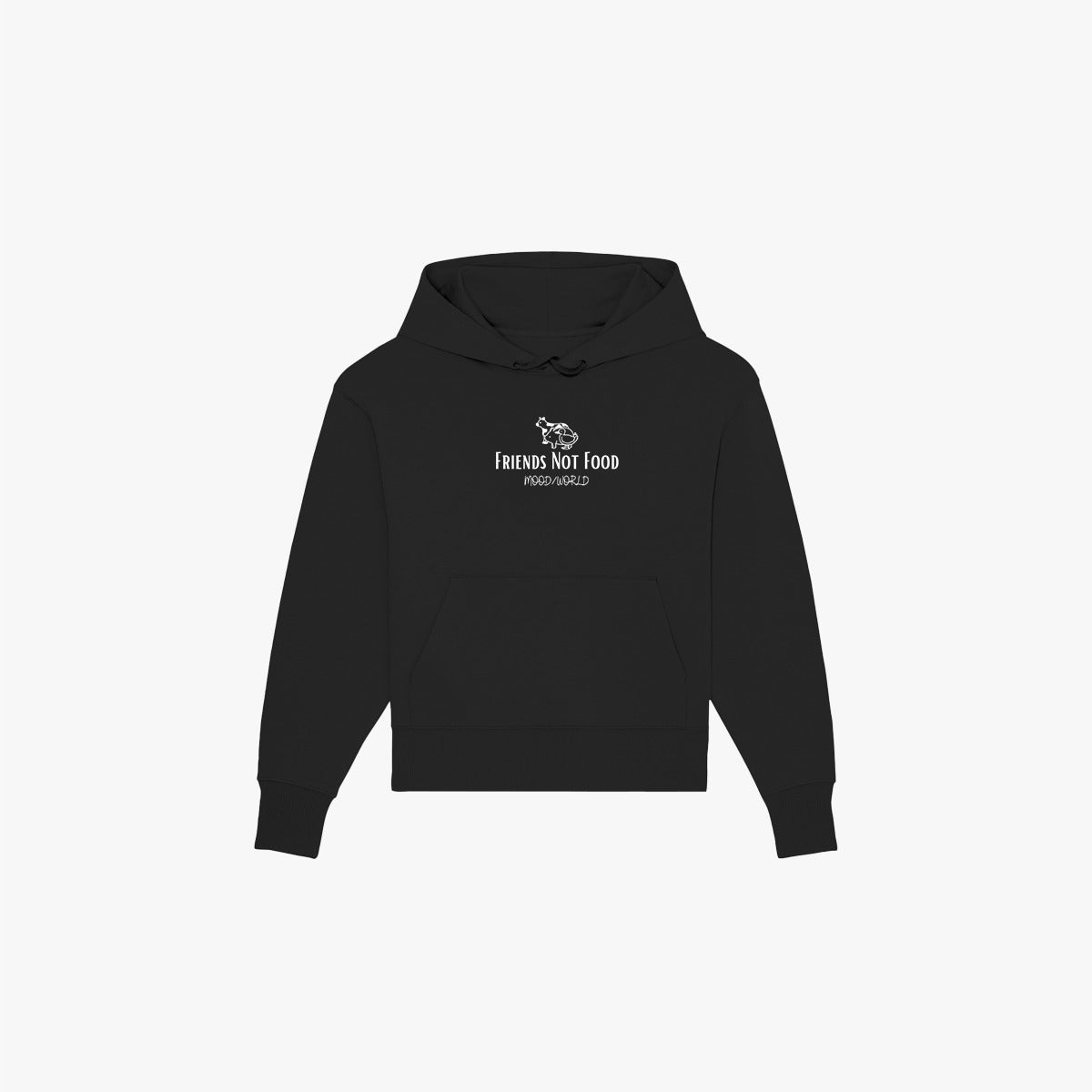 'FRIENDS NOT FOOD Signature' Organic Oversize Hoodie in der Farbe Black