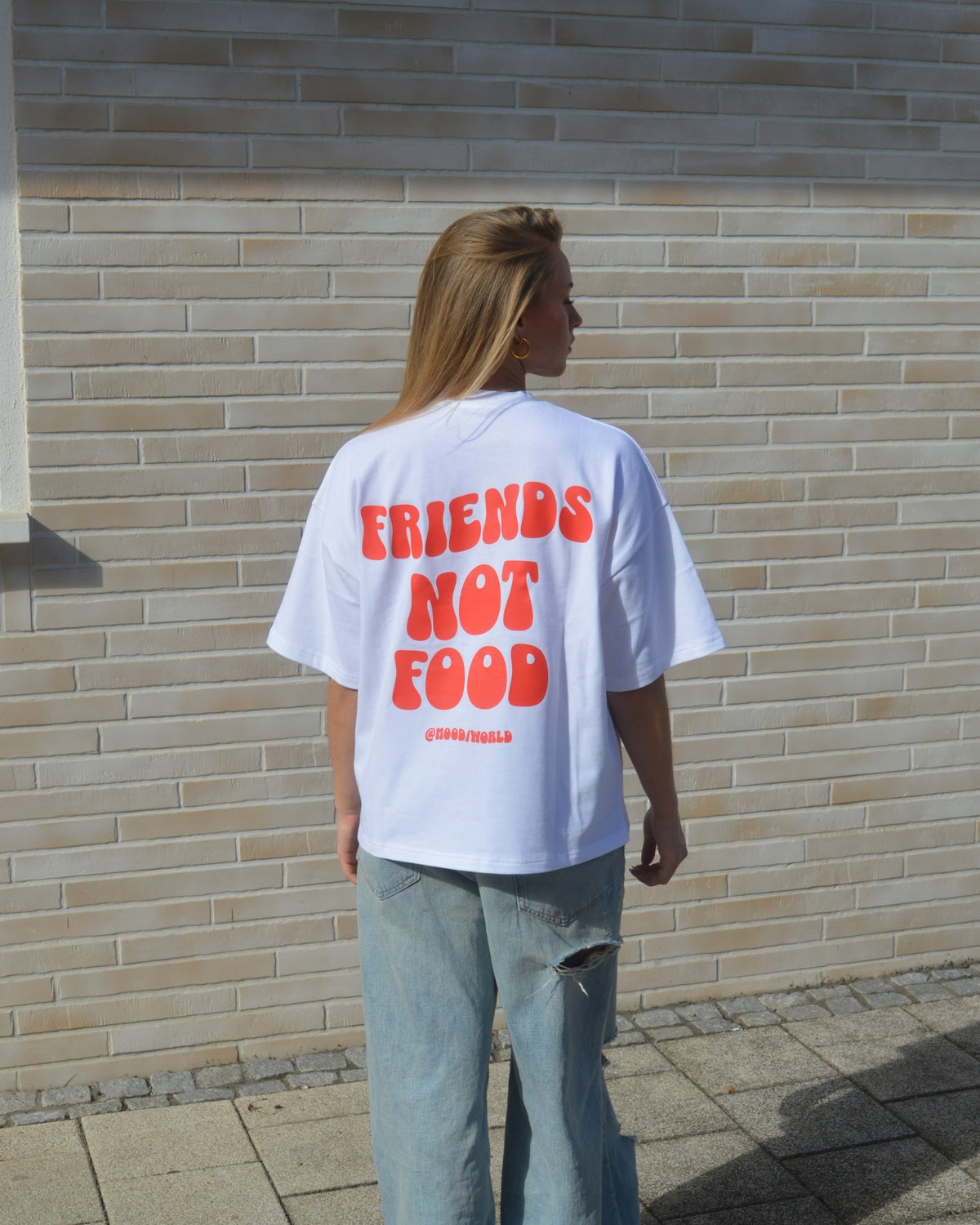 'FRIENDS NOT FOOD Wave' - Organic Oversize Shirt