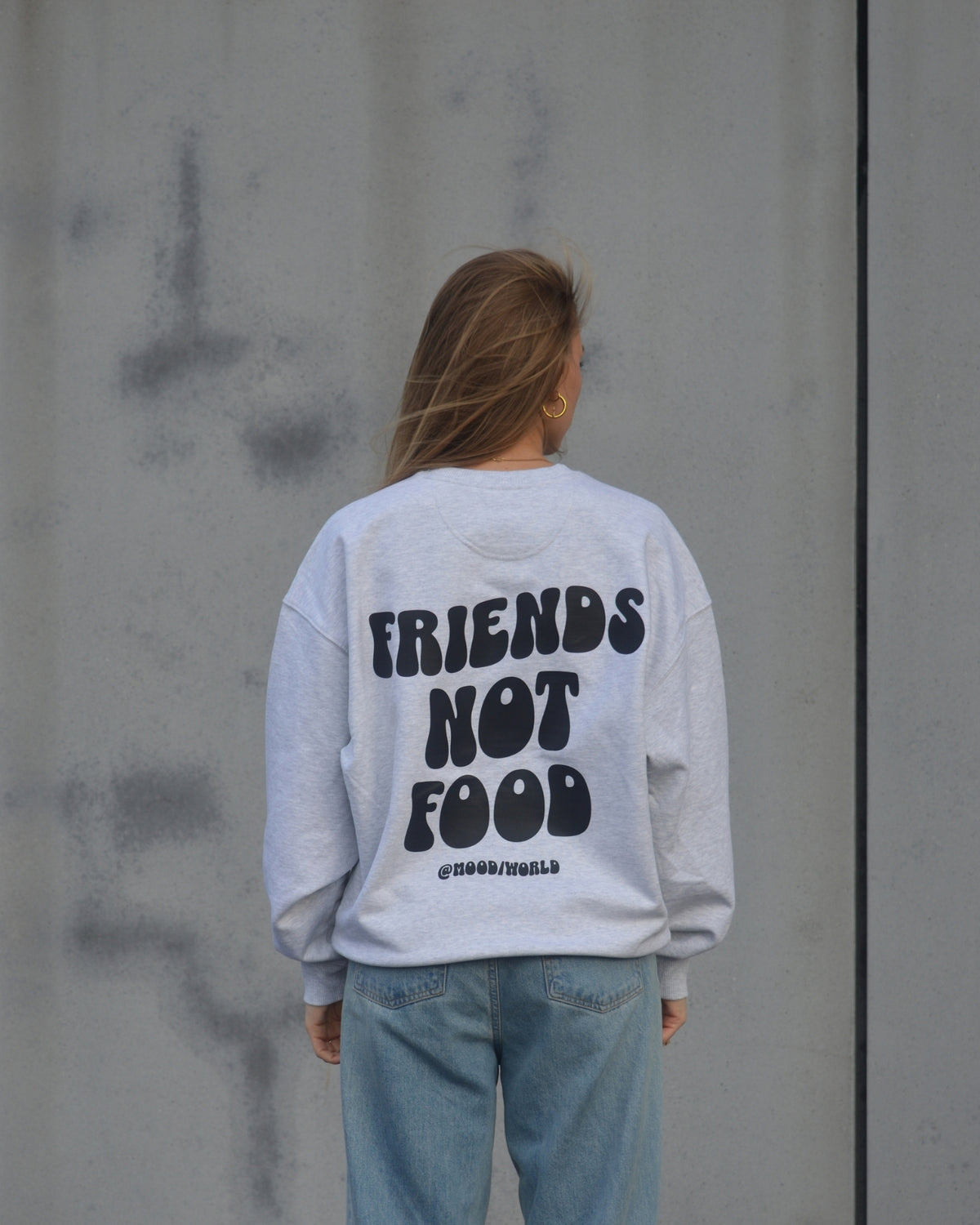 'FRIENDS NOT FOOD Wave' - Organic Oversize Sweatshirt