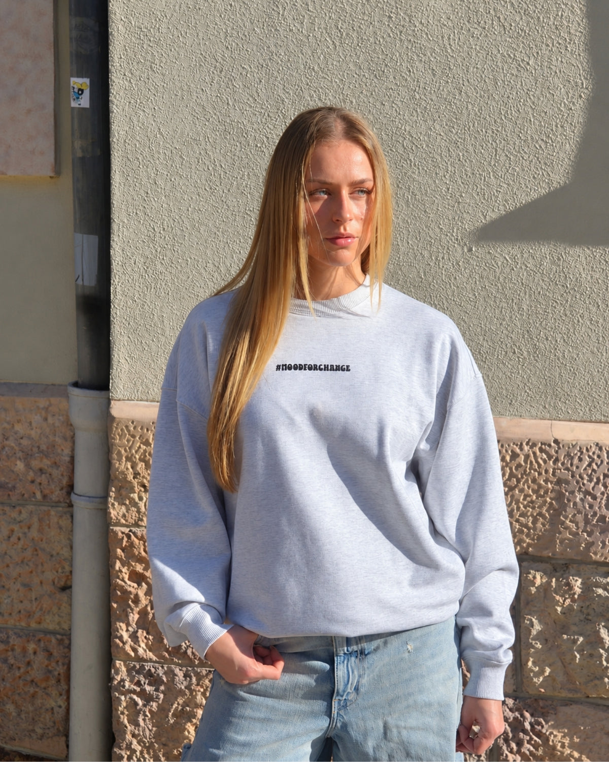 'FRIENDS NOT FOOD Wave' - Organic Oversize Sweatshirt