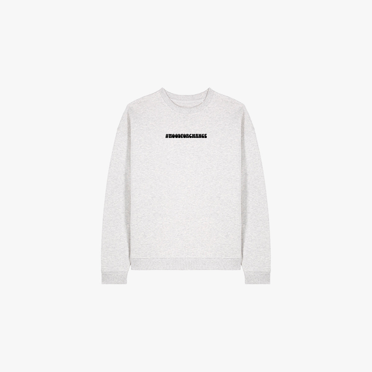 'FRIENDS NOT FOOD Wave' Organic Oversize Sweatshirt Frontansicht in der Farbe Cool Heather Grey