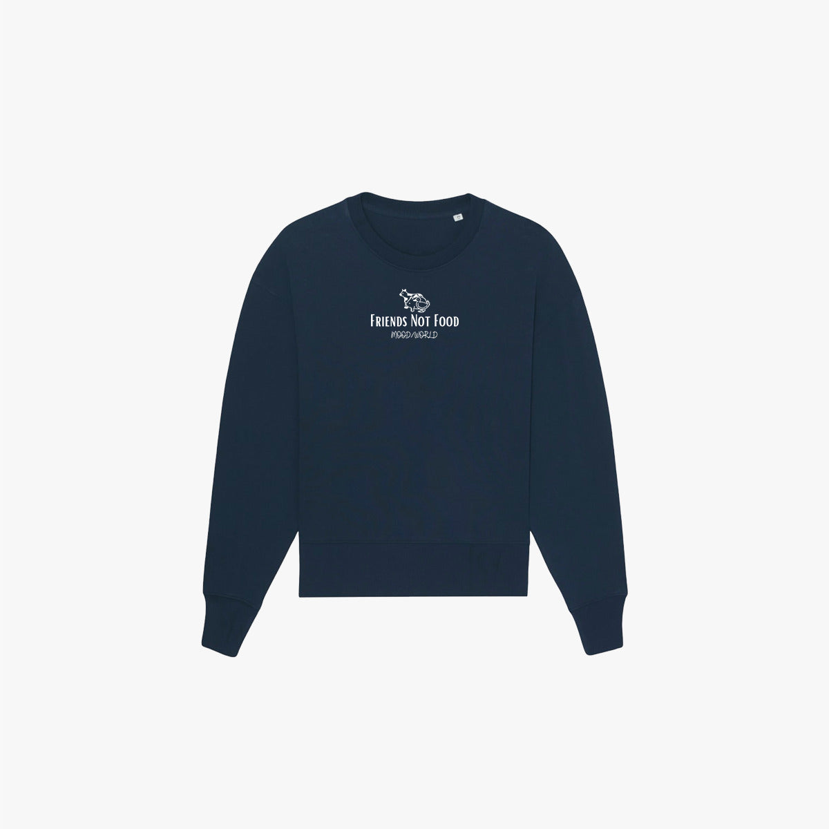 'FRIENDS NOT FOOD Signature' Organic Oversize Sweatshirt in der Farbe French Navy