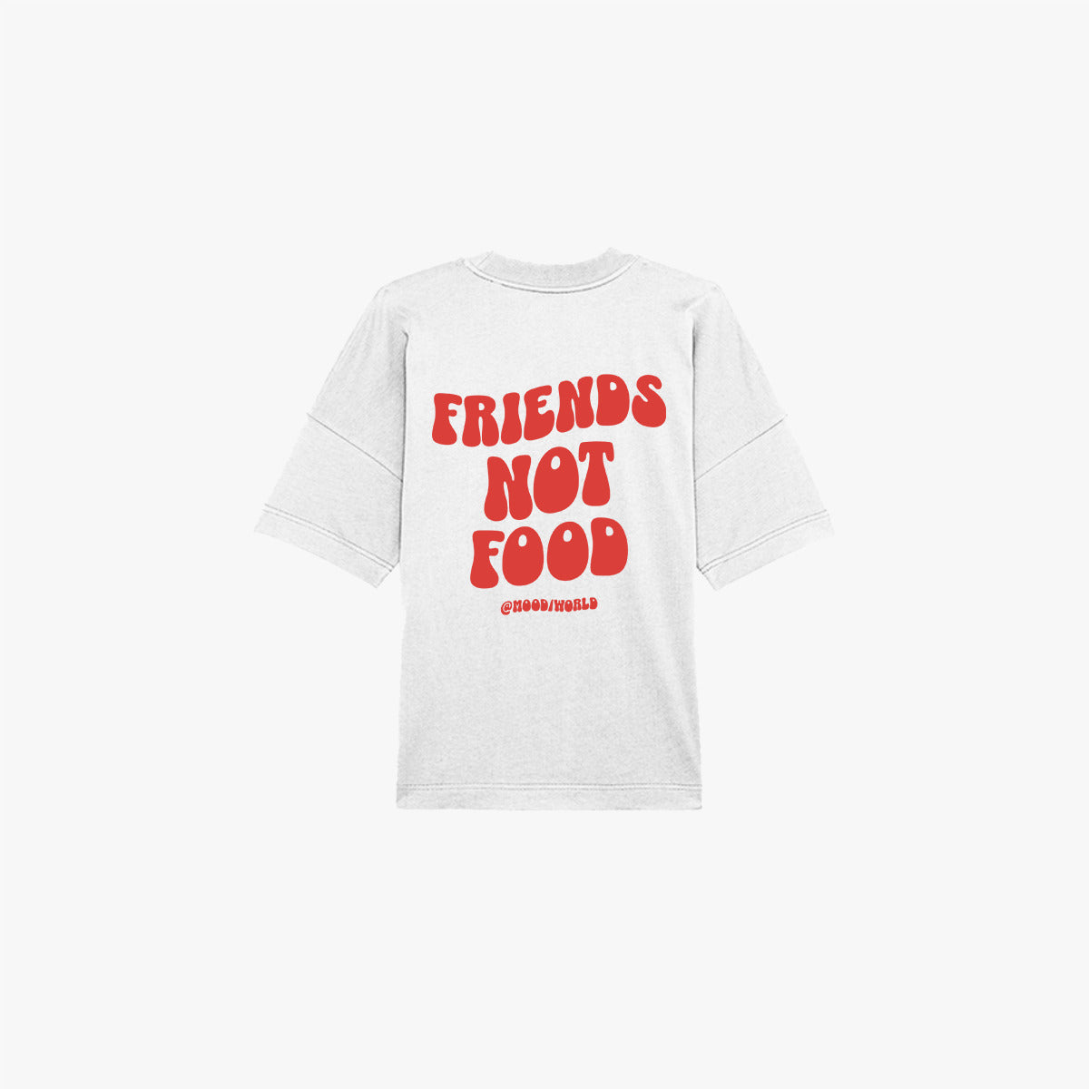 'FRIENDS NOT FOOD Wave' Organic Oversize Shirt in der Farbe White; Back Ansicht