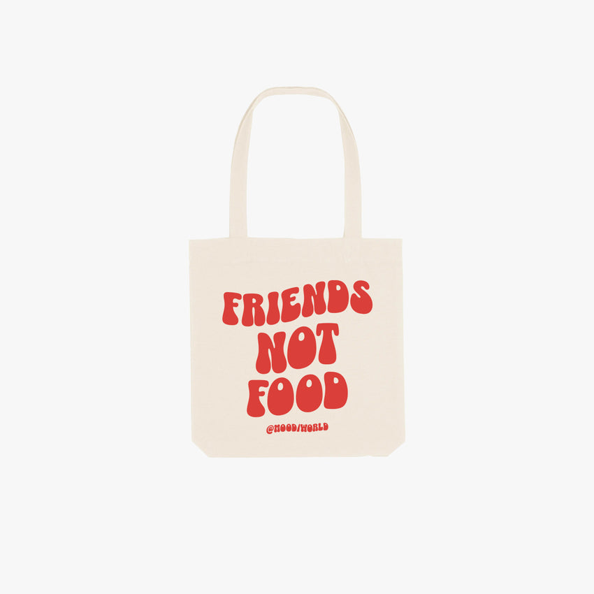 'FRIENDS NOT FOOD Wave' Organic Tote-Bag aus 80% recycelter Bio-Baumwolle und 20% recyceltem Polyester in der Farbe Natural