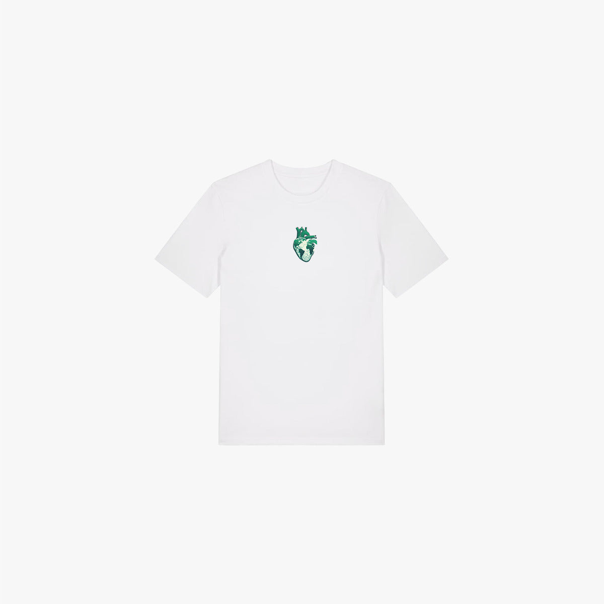 'GREEN HEART' Organic Shirt in der Farbe White