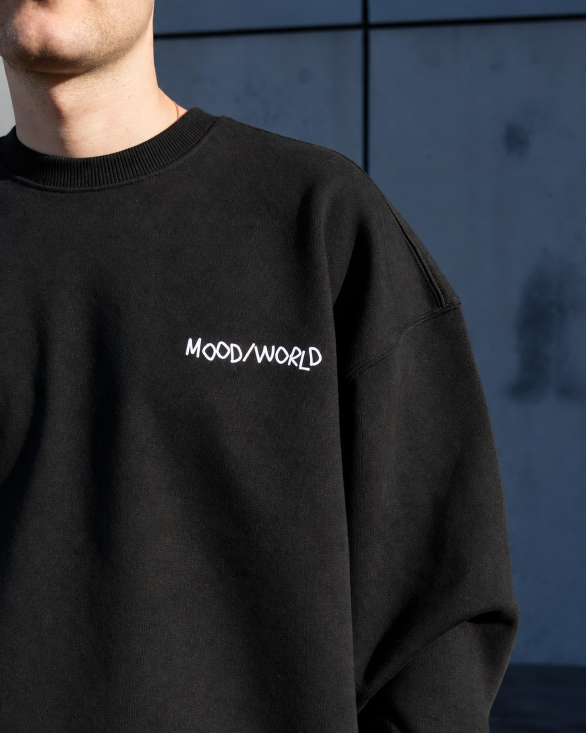 'WISH YOU WERE VEGAN Handwritten' - Organic Oversize Sweatshirt
