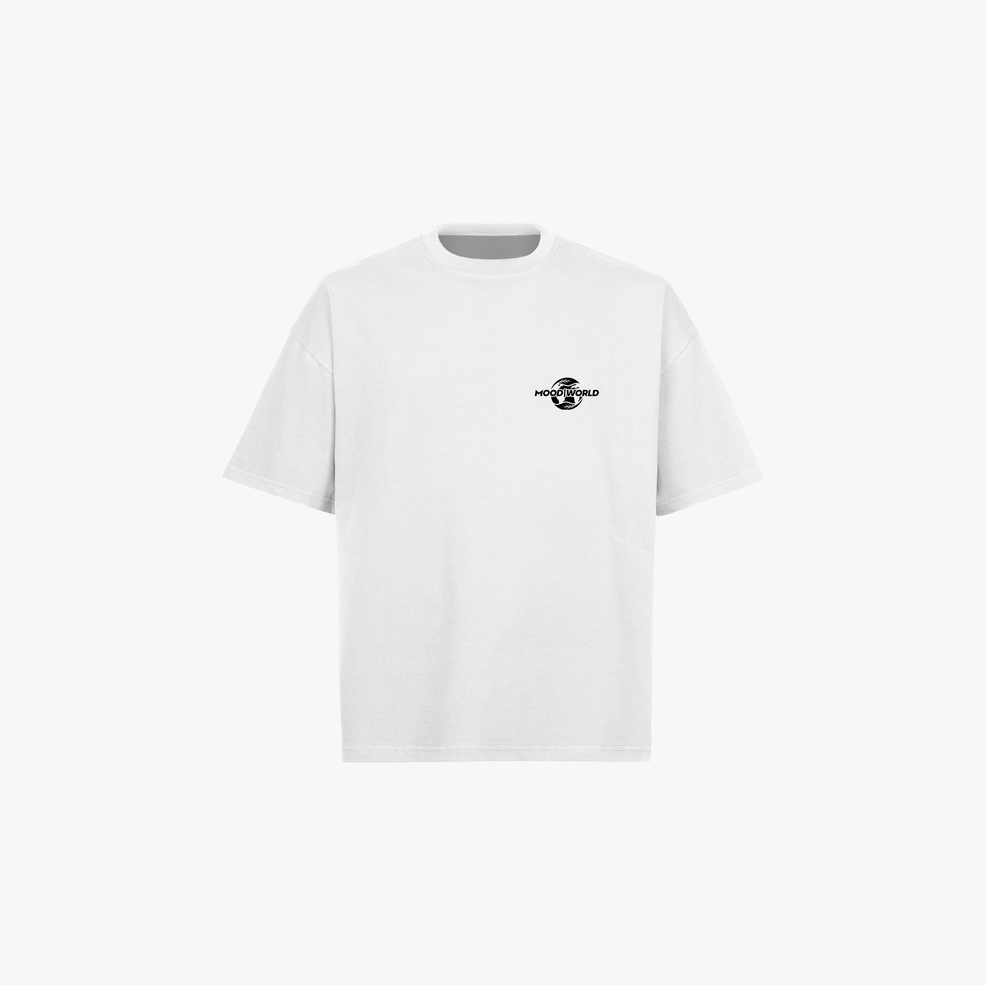 'LOGO' Organic Oversize Shirt in der Farbe White; Front Ansicht