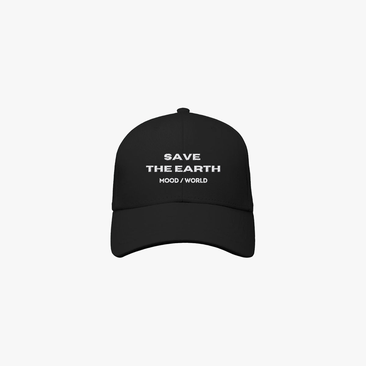 'SAVE THE EARTH' Organic Baseball-Cap aus 100% nachhaltiger Bio-Baumwolle in der Farbe Black