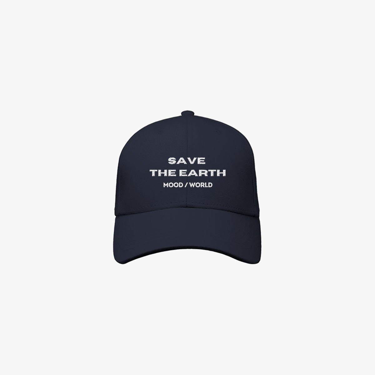 'SAVE THE EARTH' Organic Baseball-Cap aus 100% nachhaltiger Bio-Baumwolle in der Farbe Navy