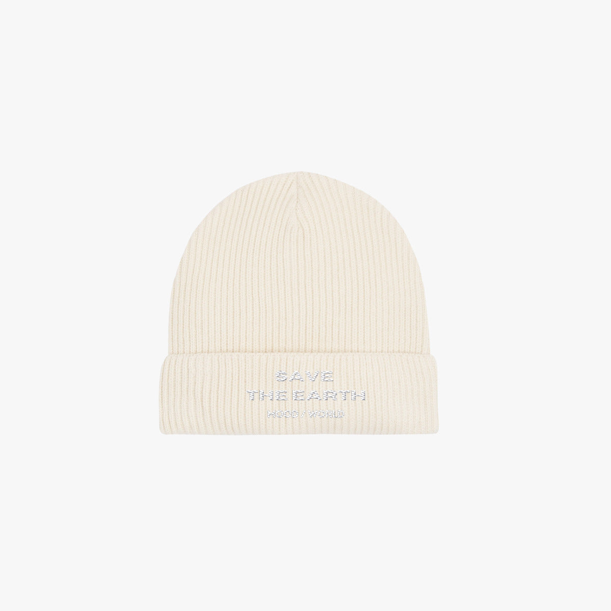 'SAVE THE EARTH' Organic Fisherman Beanie in der Farbe Natural