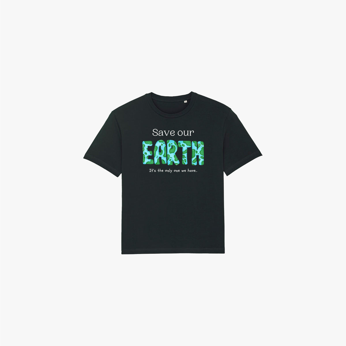 'SAVE OUR EARTH' Organic Relaxed Shirt in der Farbe Black