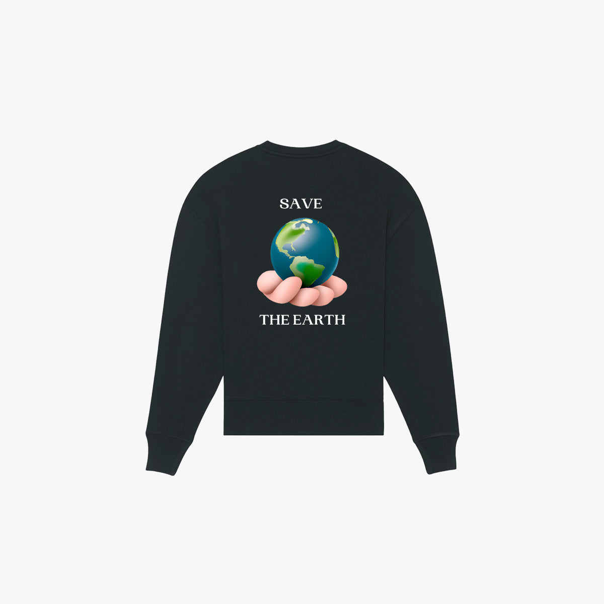 'SAVE THE EARTH' Organic Oversize Sweatshirt in der Farbe Black