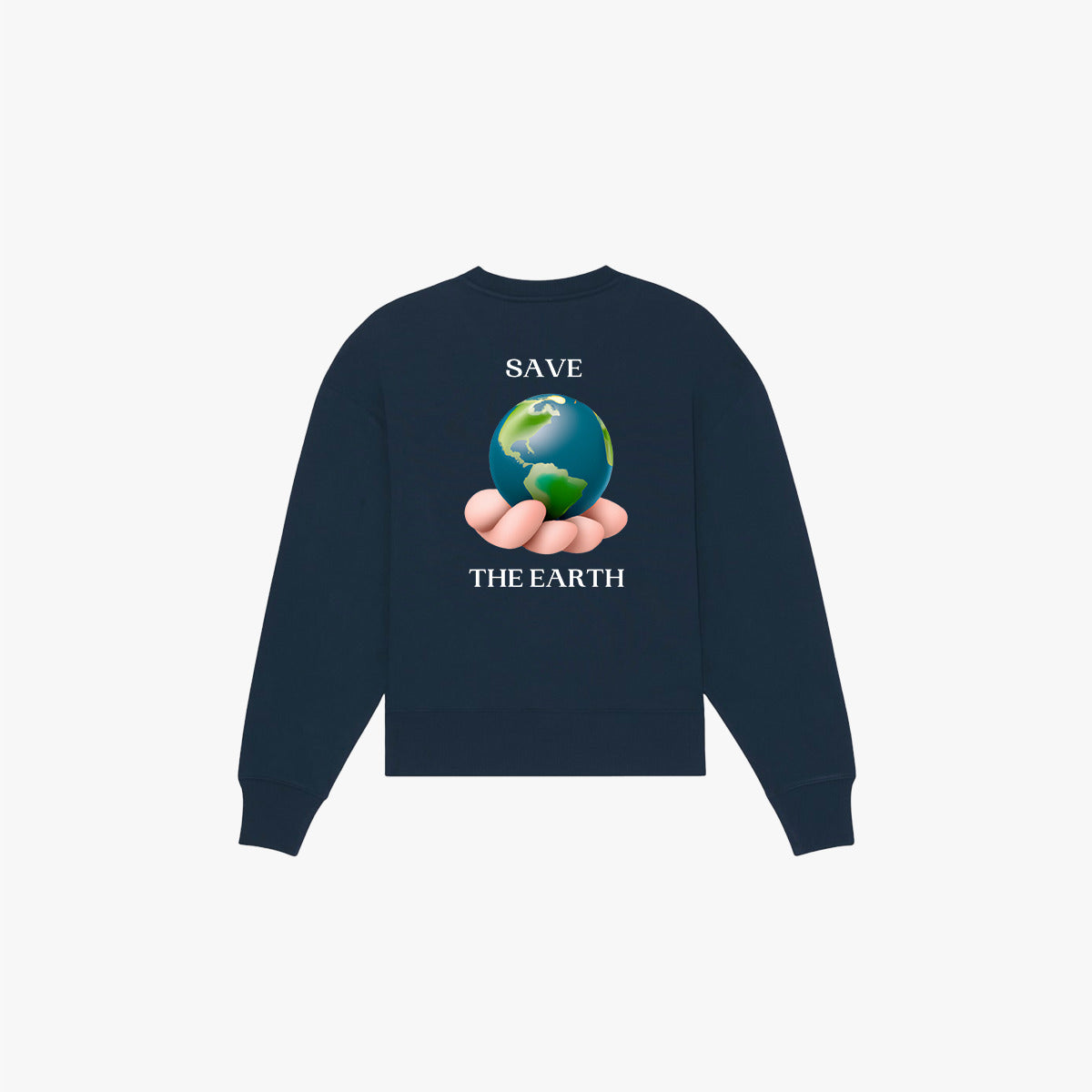 'SAVE THE EARTH' Organic Oversize Sweatshirt in der Farbe French Navy