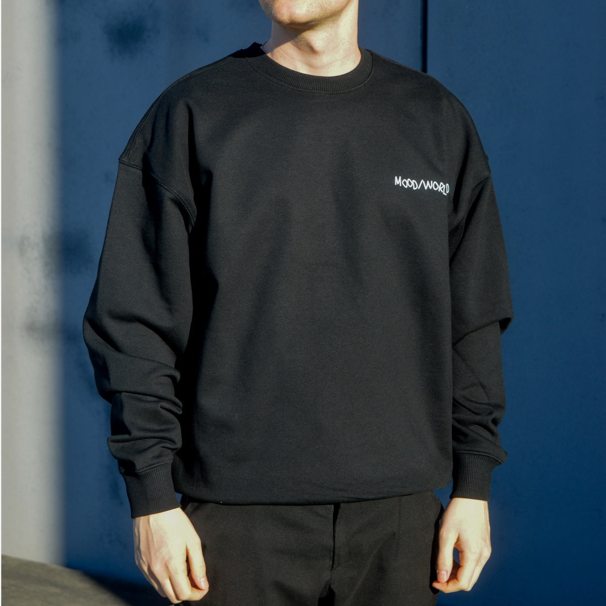 'WISH YOU WERE VEGAN Handwritten' - Organic Oversize Sweatshirt