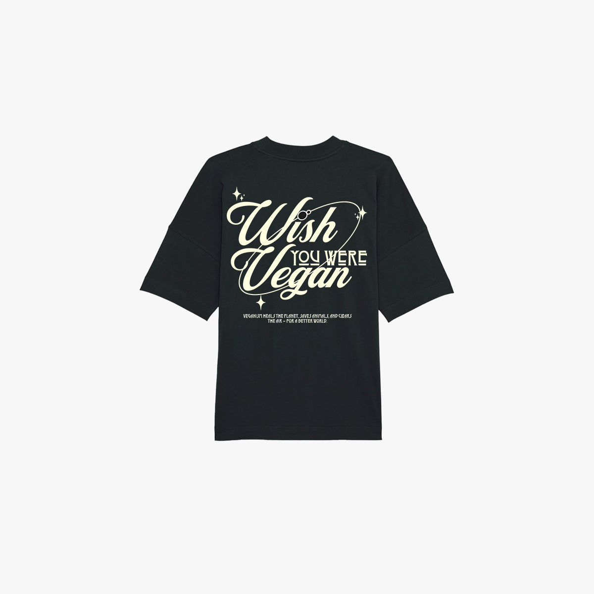 'WISH YOU WERE VEGAN Stars' - Organic Oversize Shirt