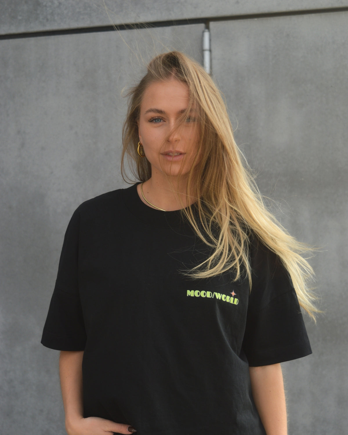 'WISH YOU WERE VEGAN Neon' - Organic Oversize Shirt