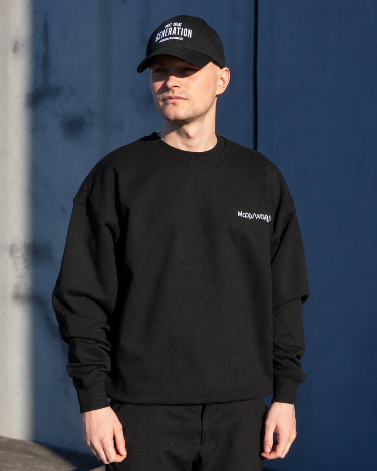 'WISH YOU WERE VEGAN Handwritten' - Organic Oversize Sweatshirt