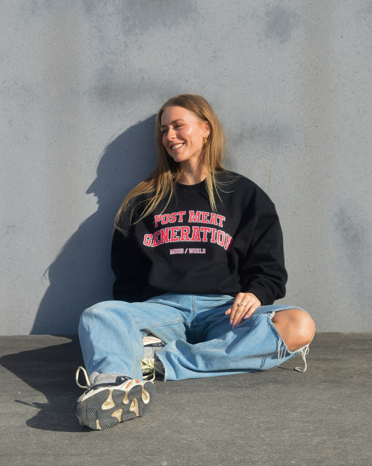 'POST MEAT GENERATION University' - Organic Oversize Sweatshirt
