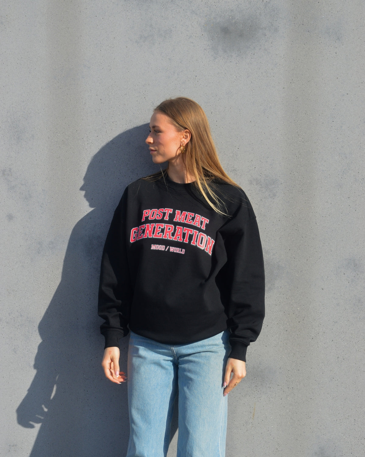 'POST MEAT GENERATION University' - Organic Oversize Sweatshirt