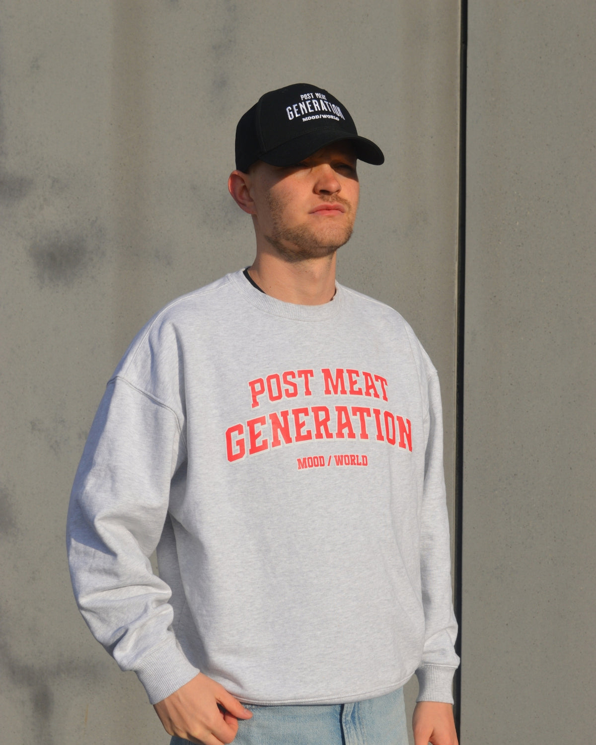'POST MEAT GENERATION University' - Organic Oversize Sweatshirt
