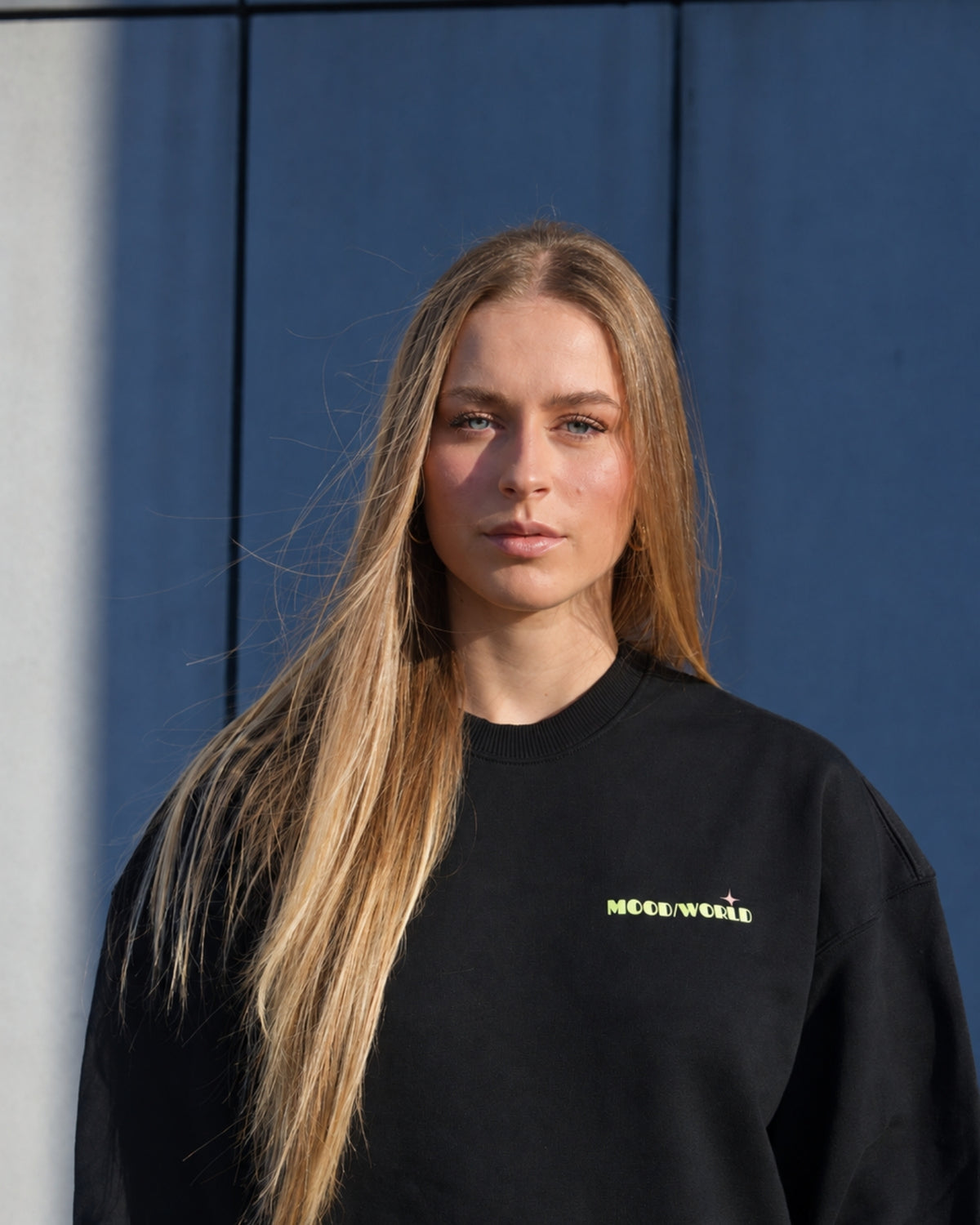 'WISH YOU WERE VEGAN Neon' - Organic Oversize Sweatshirt