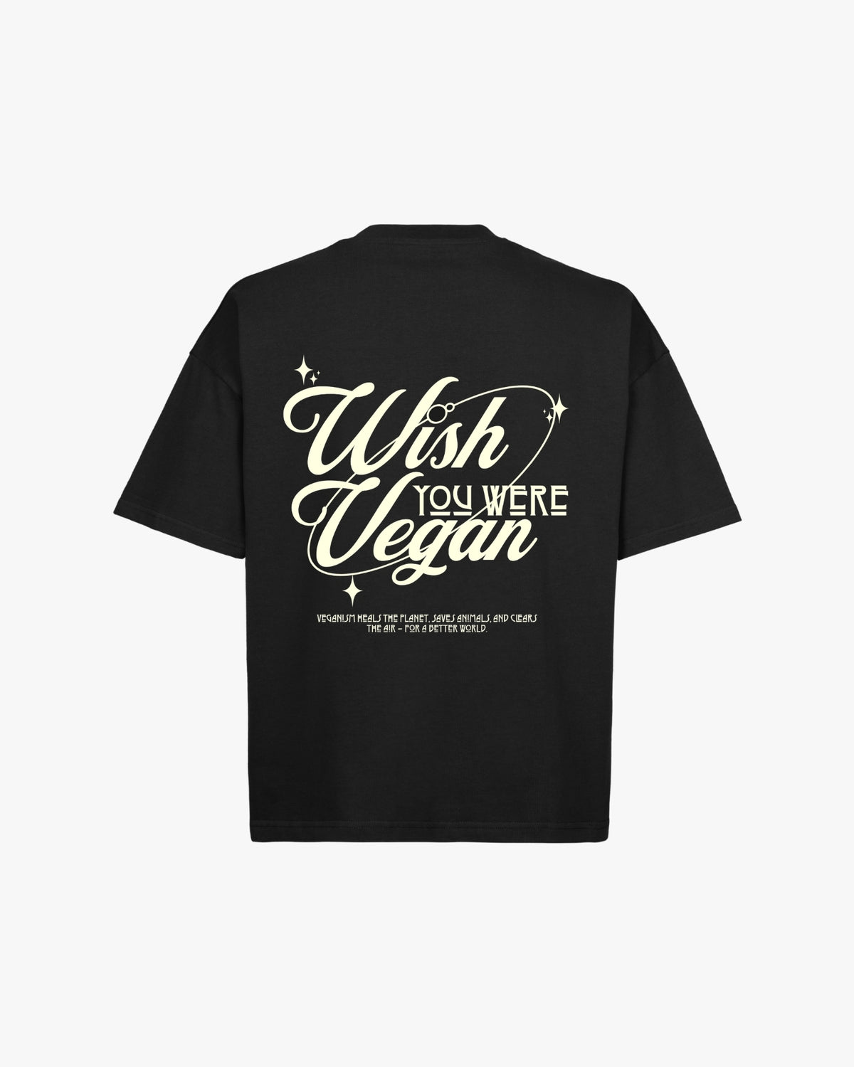 'WISH YOU WERE VEGAN Stars' - Organic Oversize Shirt