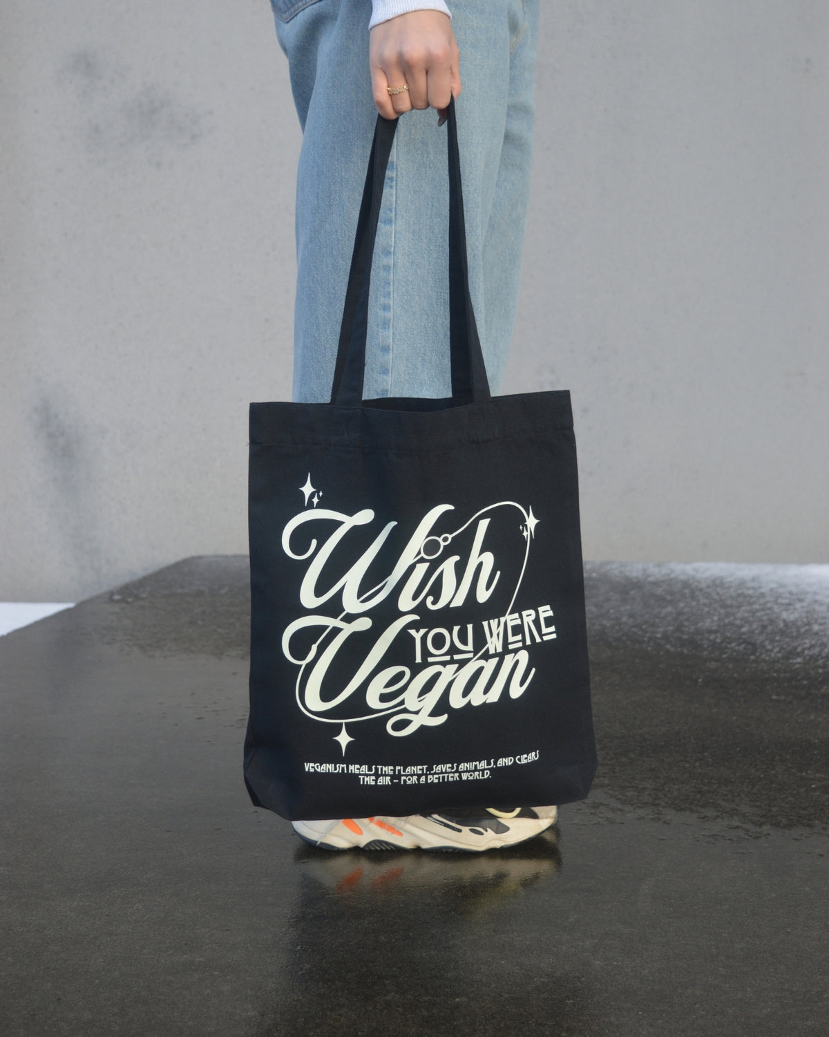 'WISH YOU WERE VEGAN Stars' - Organic Tote-Bag